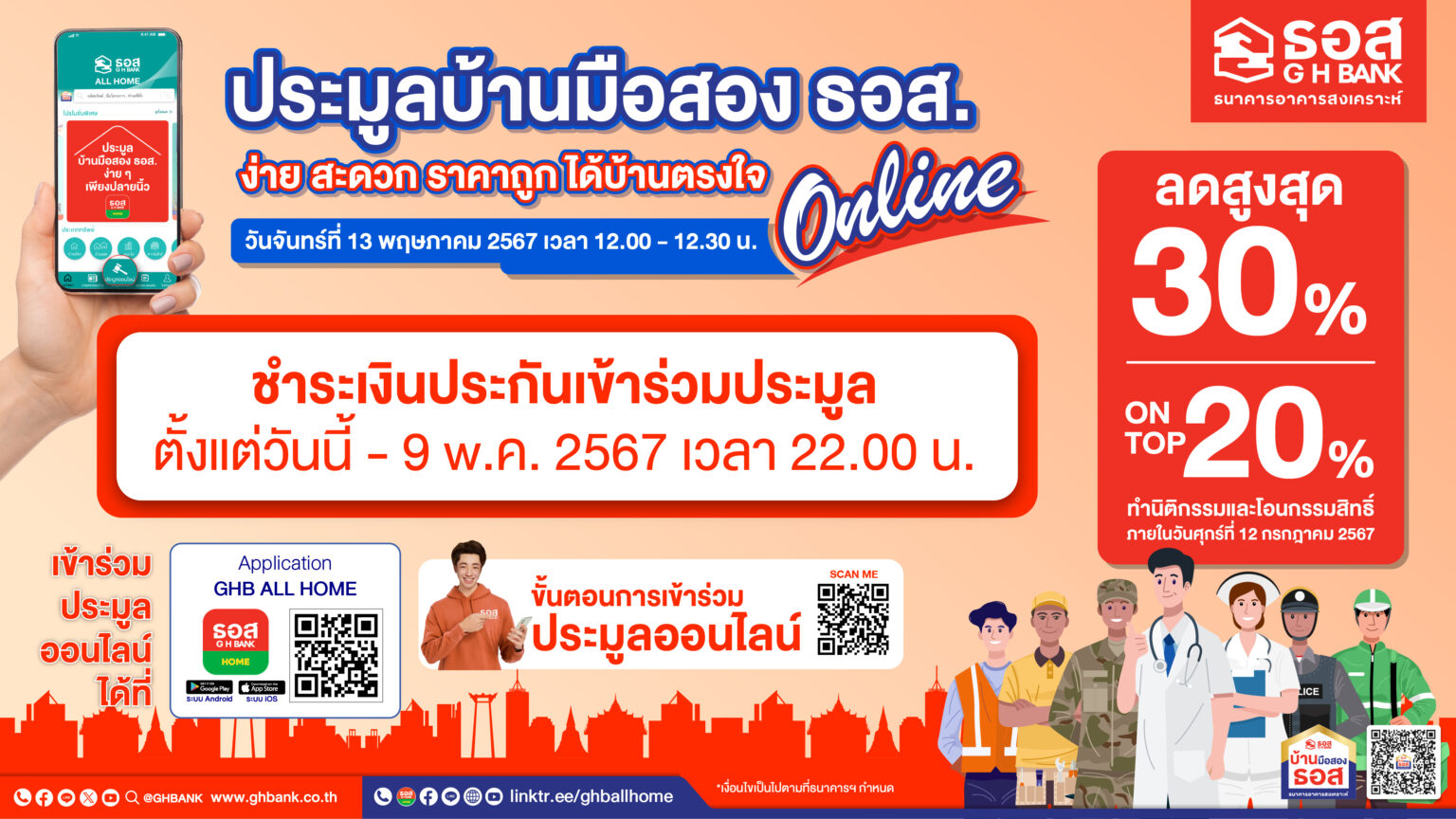 ธอส. จัดประมูลบ้านมือสองออนไลน์ : GHB’S NPA Online Auction 2024