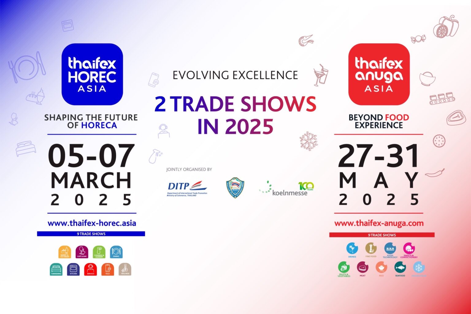 DITP จับมือภาคเอกชน เตรียมจัด 2 งานใหญ่ “THAIFEX – HOREC ASIA” และ “THAIFEX – ANUGA ASIA” ในปี 2568
