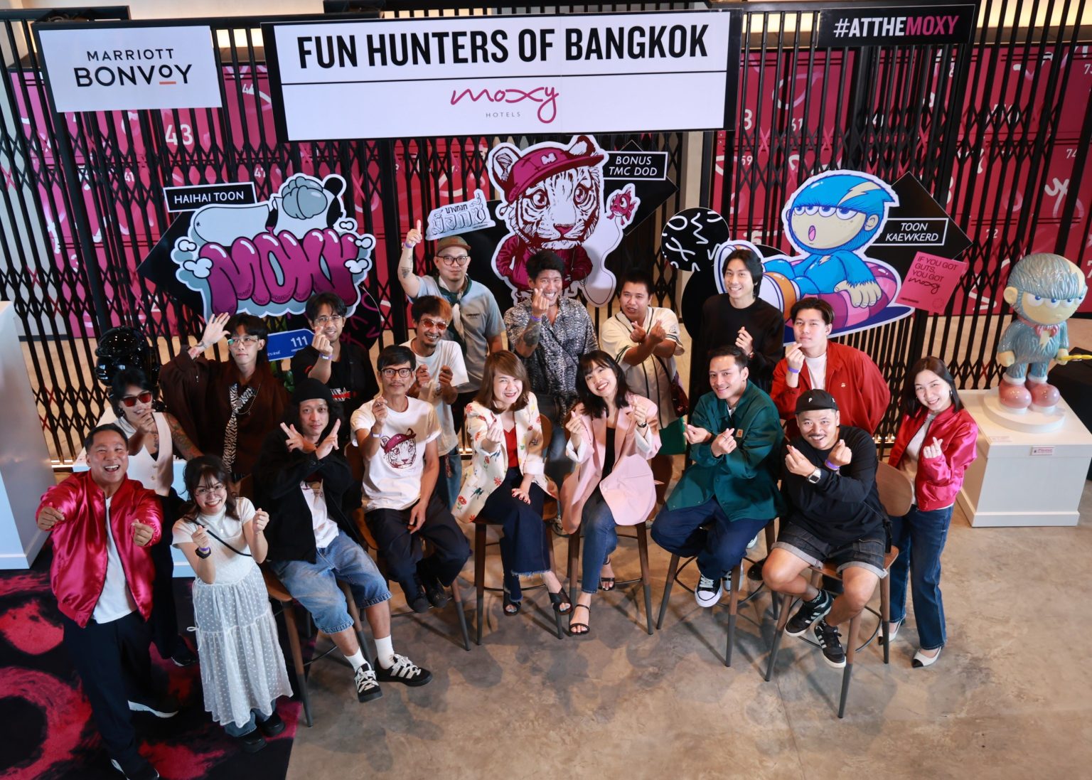 Moxy Hotels เปิดตัว ‘Fun Hunters of Bangkok’ ร่วมมือ 3 ศิลปินสตรีทอาร์ต เนรมิตโรงแรมสร้างปรากฏการณ์แห่งสีสัน ตลอดเดือนธันวาคมนี้