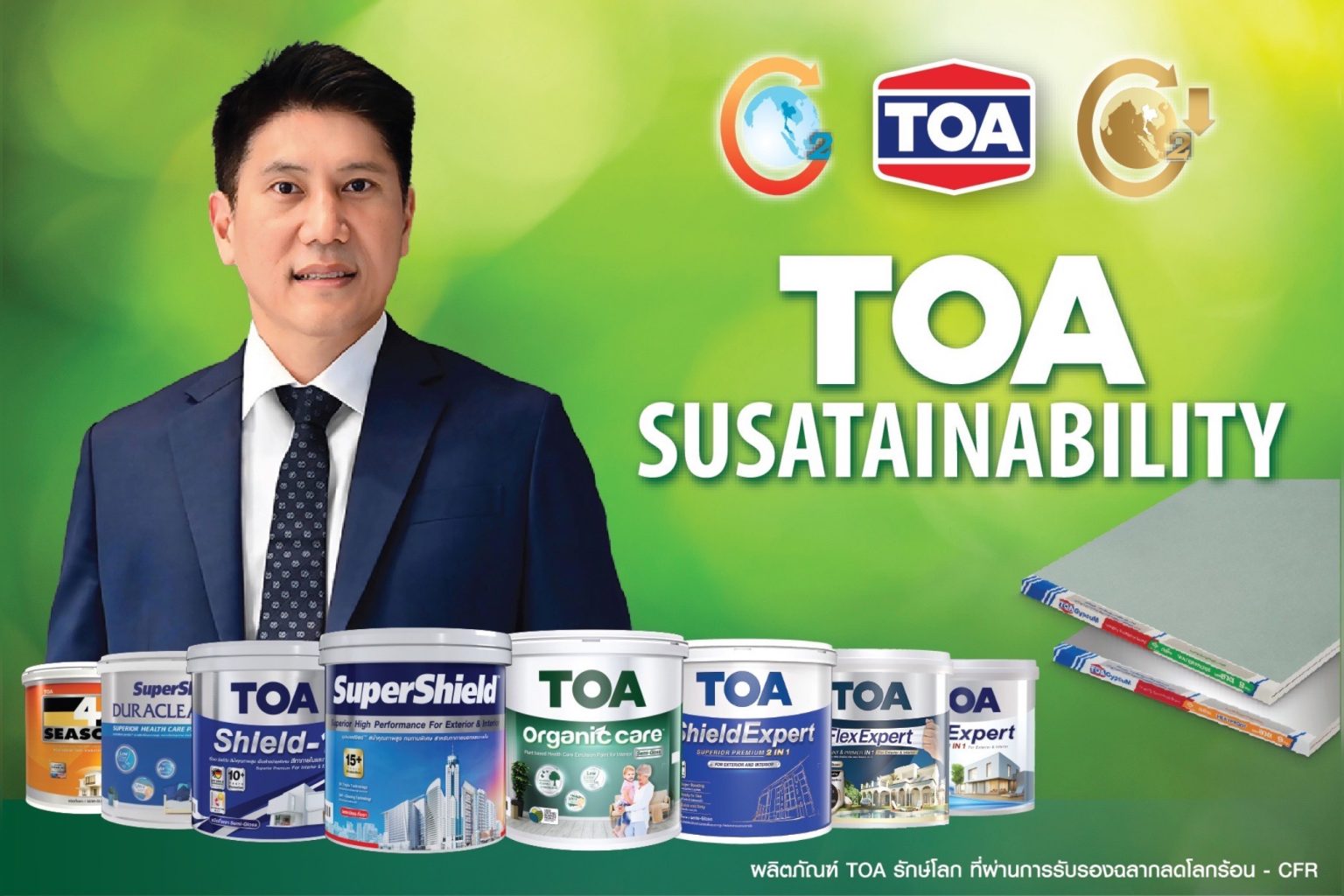 TOA โชว์รายได้ปี 67 รวม 21,357 ล้านบาท บอร์ดไฟเขียวจ่ายปันผล 0.27 บ. เดินหน้ารุกตลาดวัสดุก่อสร้างรักษ์โลกแบบ Total Solution
