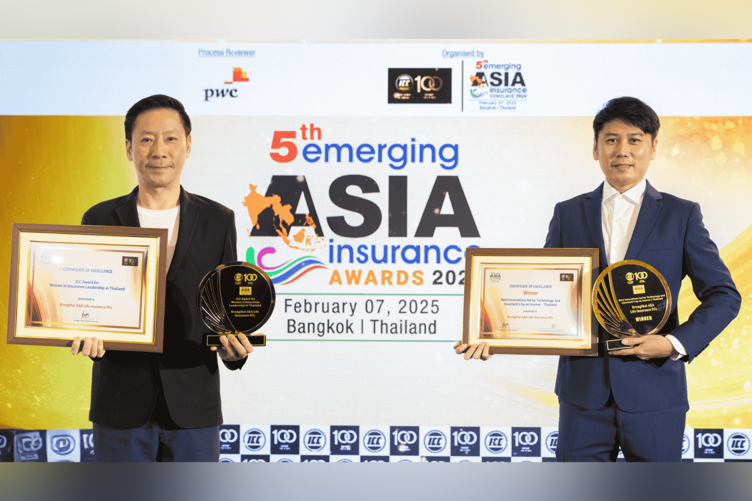 กรุงไทย-แอกซ่า ประกันชีวิต คว้า 2 รางวัลเกียรติยศจากเวที 5th Emerging Asia Insurance Conclave & Awards 2024