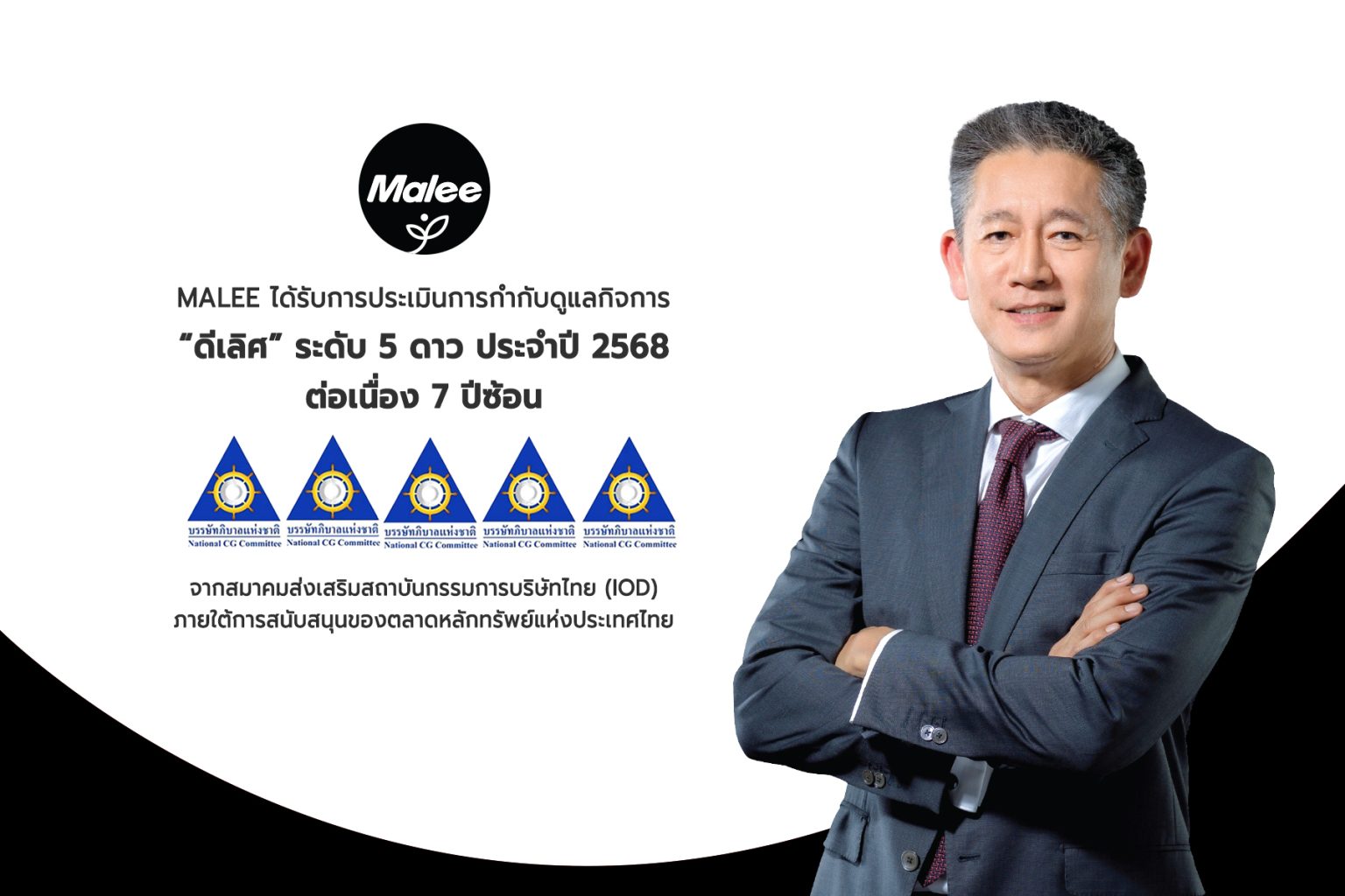 ‘MALEE’ ยืนหนึ่งด้านธรรมาภิบาล คว้า CGR ระดับ “ดีเลิศ” 7 ปีติดต่อกัน