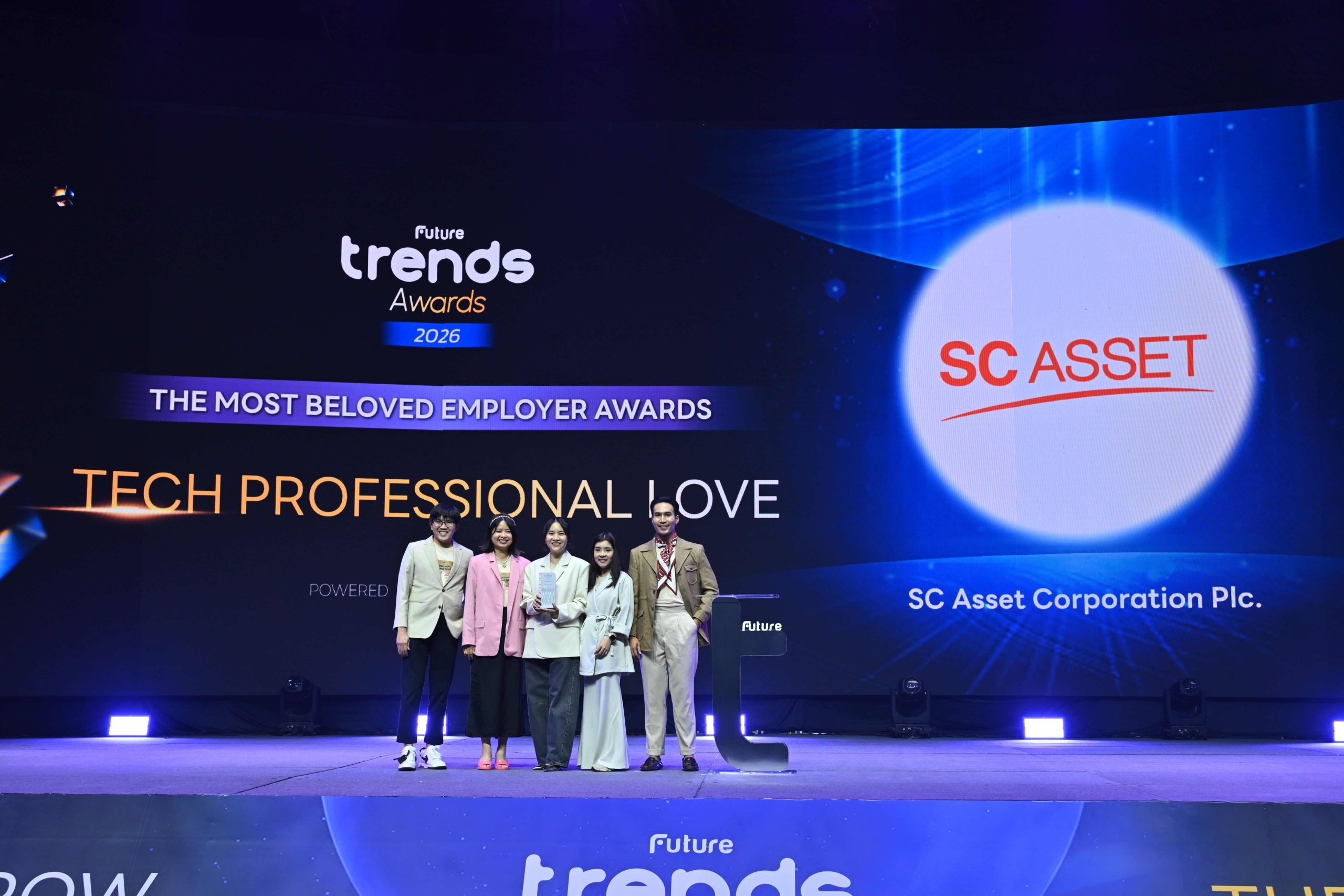 SC Asset คว้า 3 รางวัล The Most Beloved Employer จาก Future Trends Awards 2026 ครองใจนักศึกษา คนรุ่นใหม่ และบุคลากรสายเทคโนโลยีทั่วประเทศ