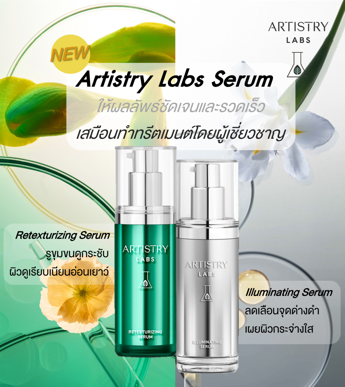 “Artistry Labs Serum” 2 ทรีตเมนต์เข้มข้น  “Retexturizing” และ “Illuminating” สร้างผิวสวยเสมือนดูแลโดยผู้เชี่ยวชาญ
