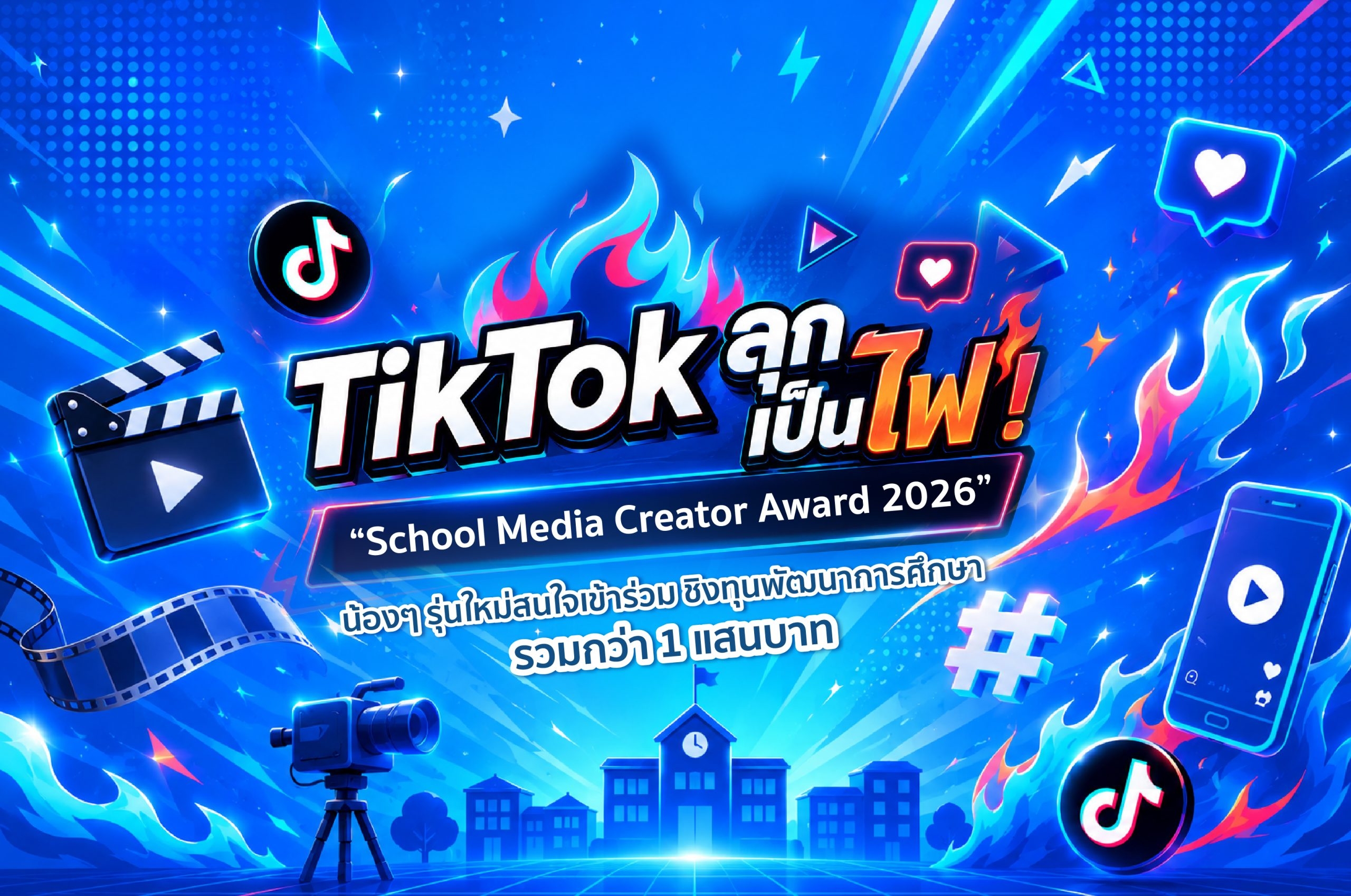 TikTok ลุกเป็นไฟ! “School Media Creator Award 2026” น้อง ๆ รุ่นใหม่สนใจเข้าร่วม ชิงทุนพัฒนาการศึกษารวมกว่า 1 แสนบาท